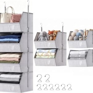 Lyntraa 4-Tier Hanging Closet Fabric Storage Organizer