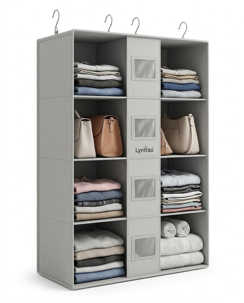 Lyntraa 4-Tier Hanging Closet Fabric Storage Organizer - Image 3
