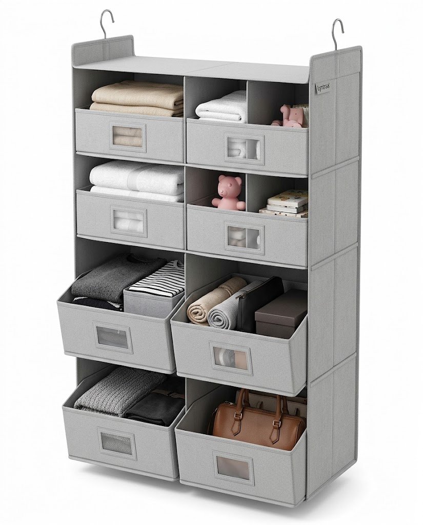 Lyntraa 4-Tier Hanging Closet Fabric Storage Organizer - Image 2