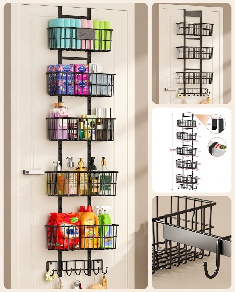 Lyntraa 5-Tier Over The Door Metal Organizer Rack
